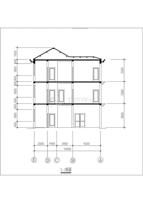 某地区三层独栋别墅住宅楼建筑工程设计施工图含平立剖